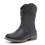 Ahannie Glitter & Classic Cowboy Cowgirl Boots - 815 Black