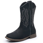 Ahannie Western Square Toe Kids Cowboy Boots - 818 Black