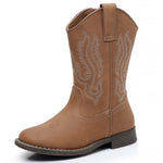 Ahannie Western Square Toe Kids Cowboy Boots - 818 Brown