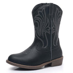 Ahannie Girls Cowboy Cowgirl Boots - 816 Black