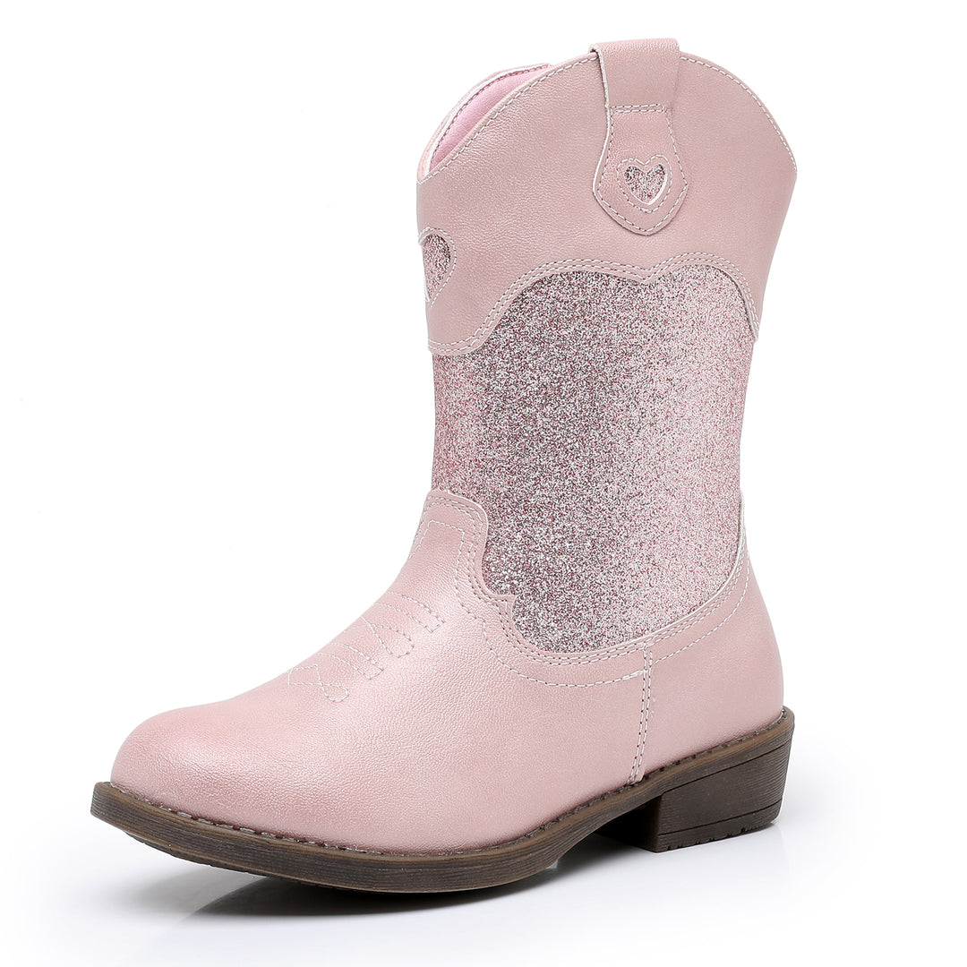 Ahannie Glitter & Classic Cowboy Cowgirl Boots - 815 Pink