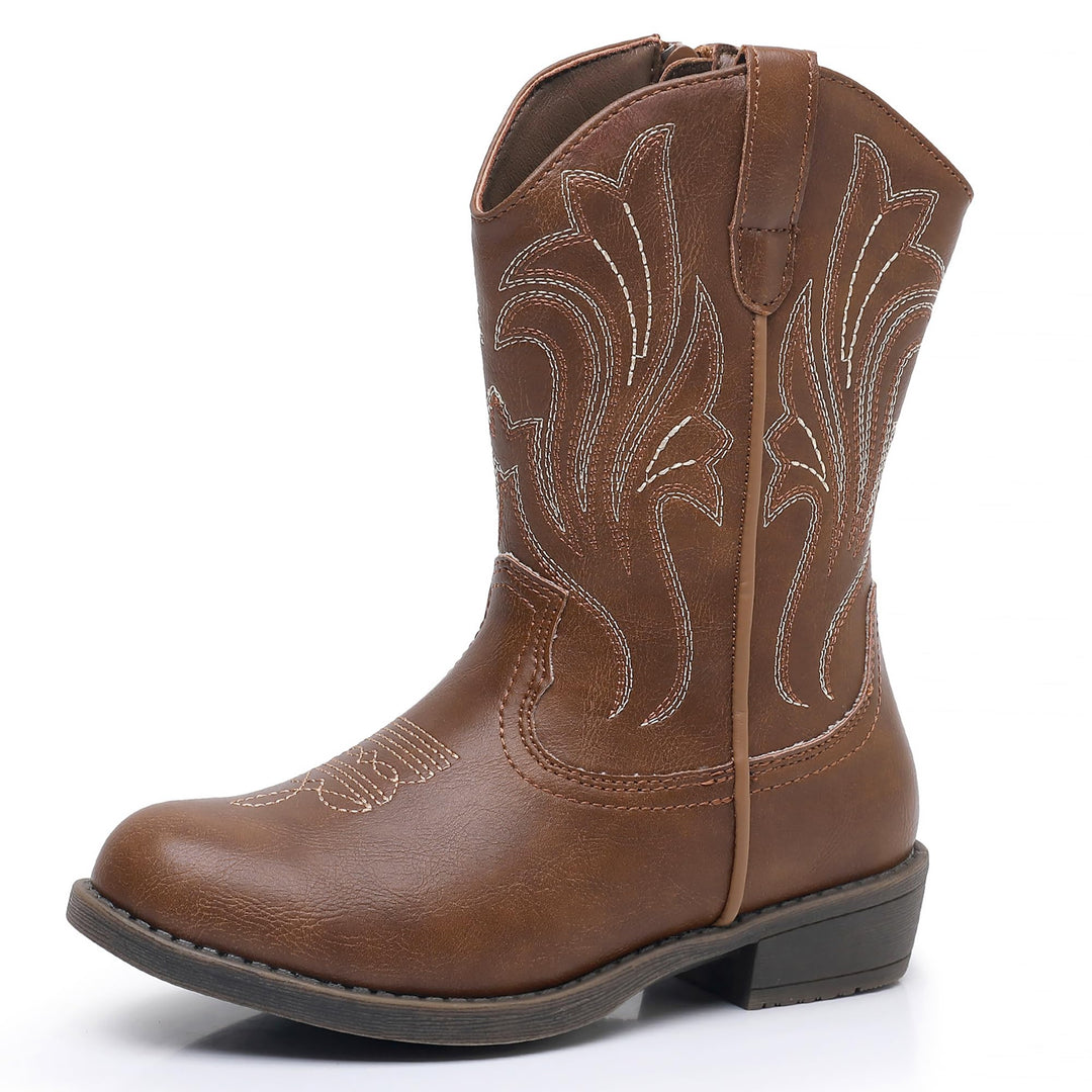 Ahannie Girls Cowboy Cowgirl Boots - 816 Brown